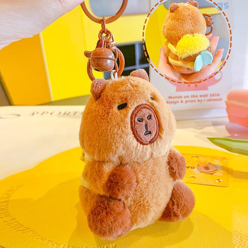Bee Jinnew Capybara Plush Keyring With Vibrating Wings Bee Themed Doll Gift For
