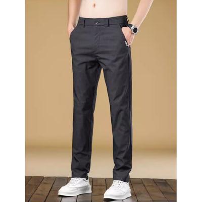 Spring And Summer Casual Pants For Men, Business Casual Classic Simple Straight Leg Pants For Men, Mid Waist Comfortable Long Pants For Men