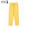 HNXC 9 Color Pure Cotton Nine Point Trousers Spring Summer Slim Straight Loose Casual Pants Women Solid Color Harem Pants