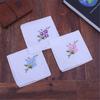 10pcs Soft Cotton Handkerchief Embroidered Flower Women Delicate Handkerchiefs for Daily Use