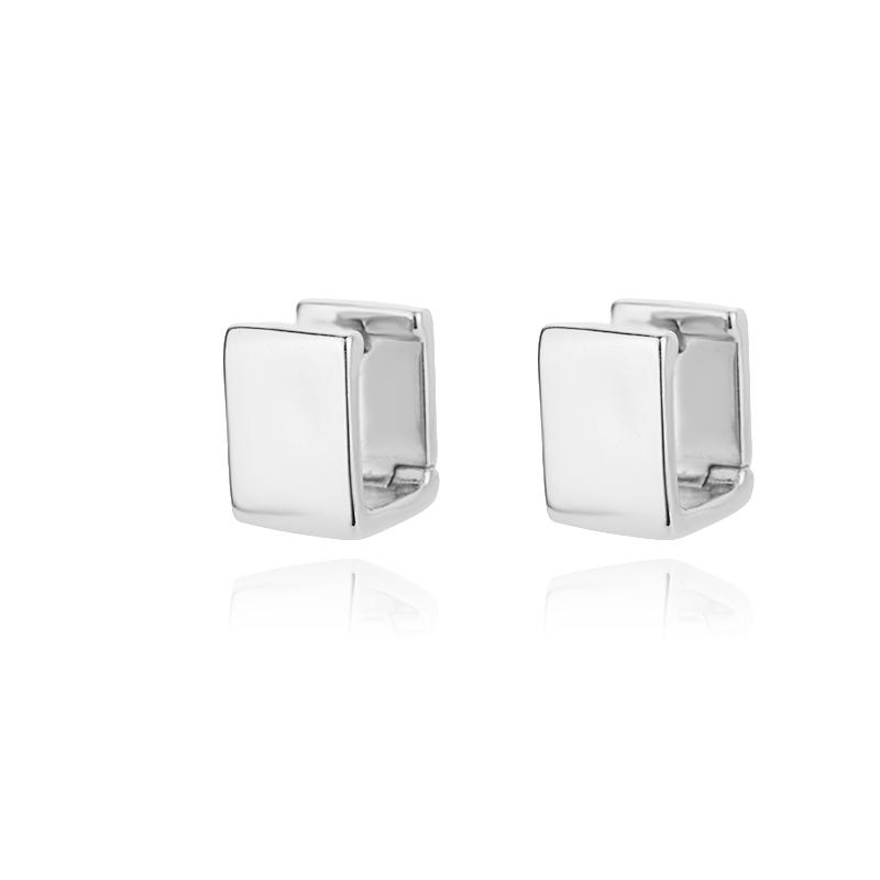 U-Shaped Square Hoop Earrings for Women Luxury Stainless Steel Circle Earrings Trend New in Female Aesthetic Jewelry aretes