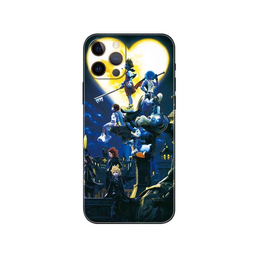 Custodia per telefono in stile Anime Kingdom Hearts per iphone 5 5s 2020se 6 6s 7 8 plus x 10 XR XS 11 12 13 mini pro MAX cover posteriore in tpu nero