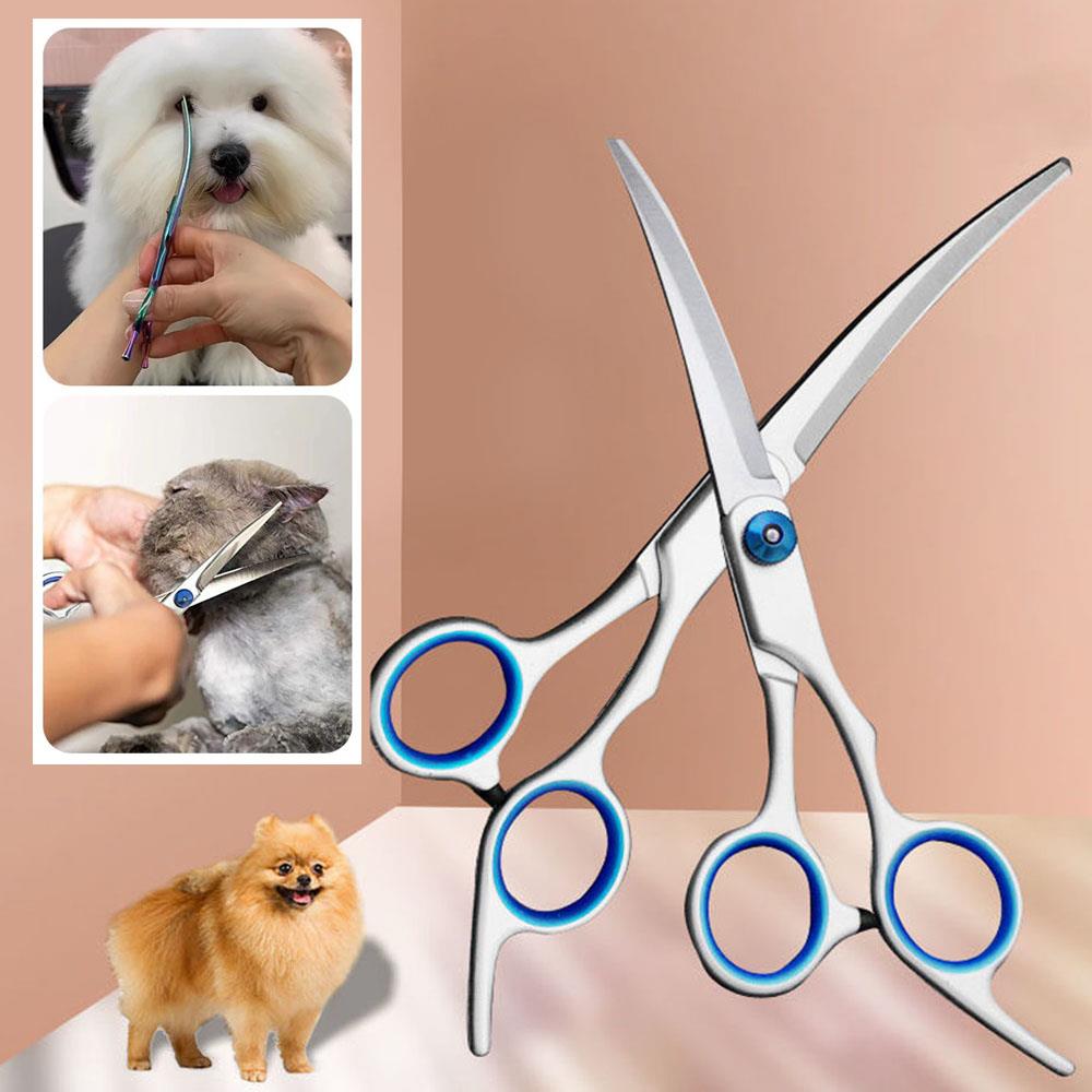 1 Styles Safety Pet Grooming Scissors Round Head Professional Stainless Steel Dog Hair Scissors Portable Pets Animal Cutting