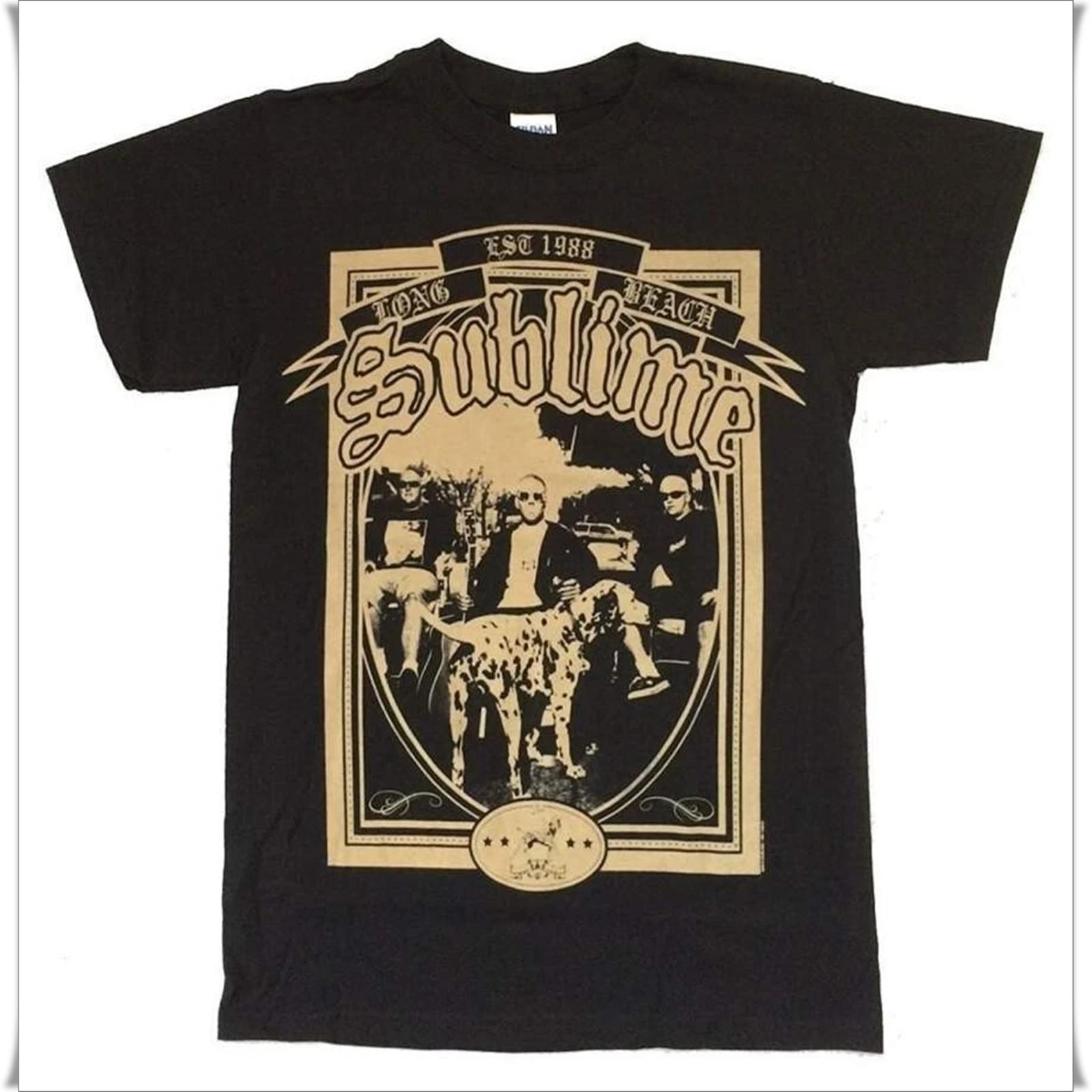 Sublime Est. 1988 Long Beach Dalmation Band Pic Cotton T Shirt, Size S to 5XL L