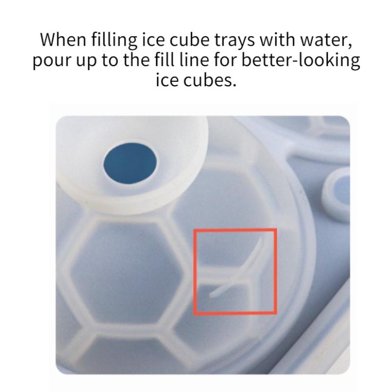 Large Ice Cube Tray Round Ice Molds Soccer Ball & Basketball Shapes Easy Release Silicone Molds Suitable for Whiskey Drinks