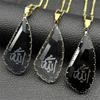 Arabischer Allah Gott Geometrischer Anhänger Halskette für Männer Frauen Edelstahl Goldbeschichtet Islamisches Muslimisches Amulett Halsketten Schmuck