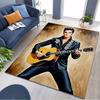Elvis Presley Chitarra Musica Ritratto Tappeto Area di Stampa Tappetino Rettangolare Antiscivolo Decorazione per Fan di Musica Gaming Soggiorno Camera da Letto