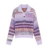 Wind lapel gradual change sweater women's autumn and winter new Fair Island jacquard bright silk design loose knitted sweater