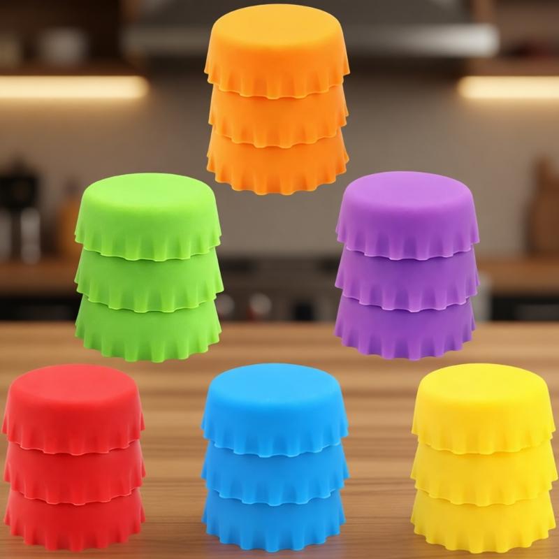 Lebensmittelechte elastische Bierflaschenverschlüsse Silikon Auslaufsicher Für Standardflaschen 6 Verschiedene Farben