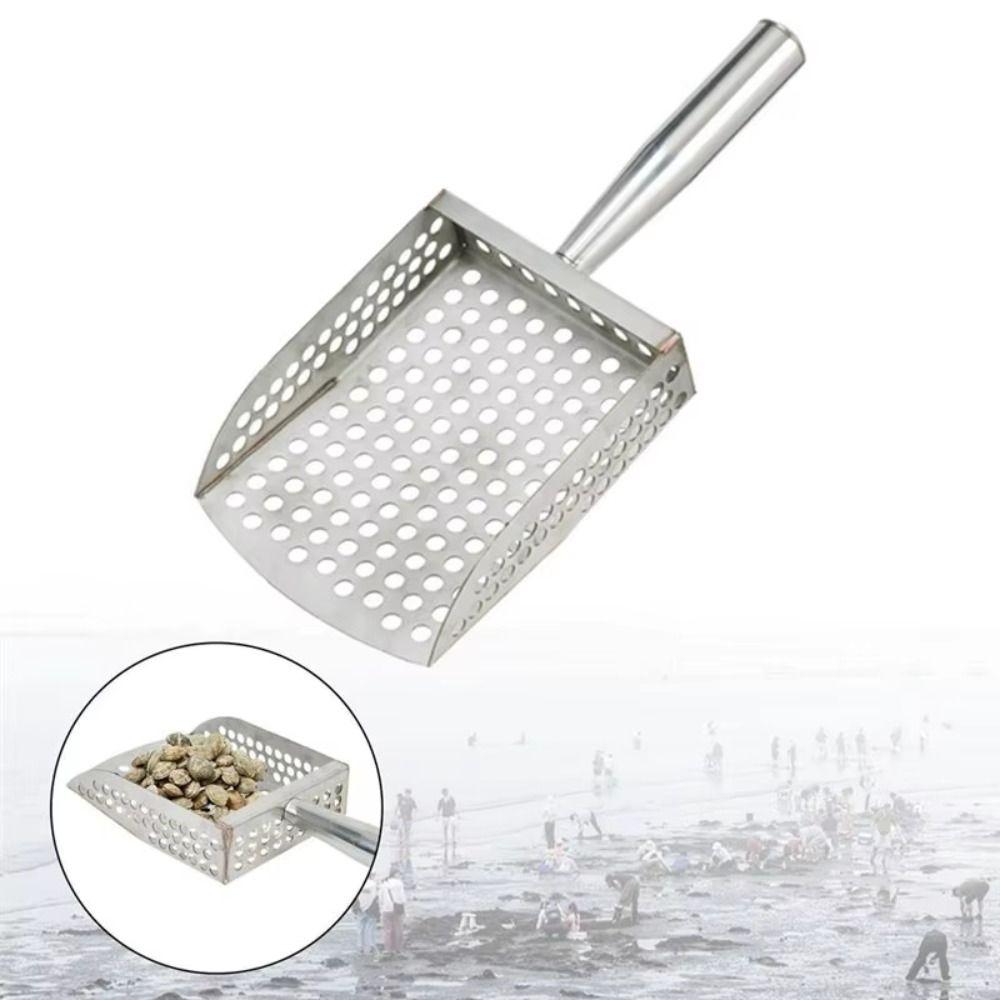 Stainless Steel Sand Sifter Handheld Beachcombing Scoop Clam Digging Shovel  Shell Collecting