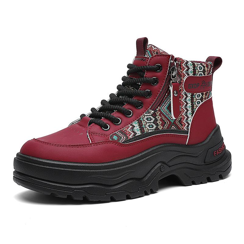 Martin boots new winter high-top shoes ethnic style niche retro heightening sports boots