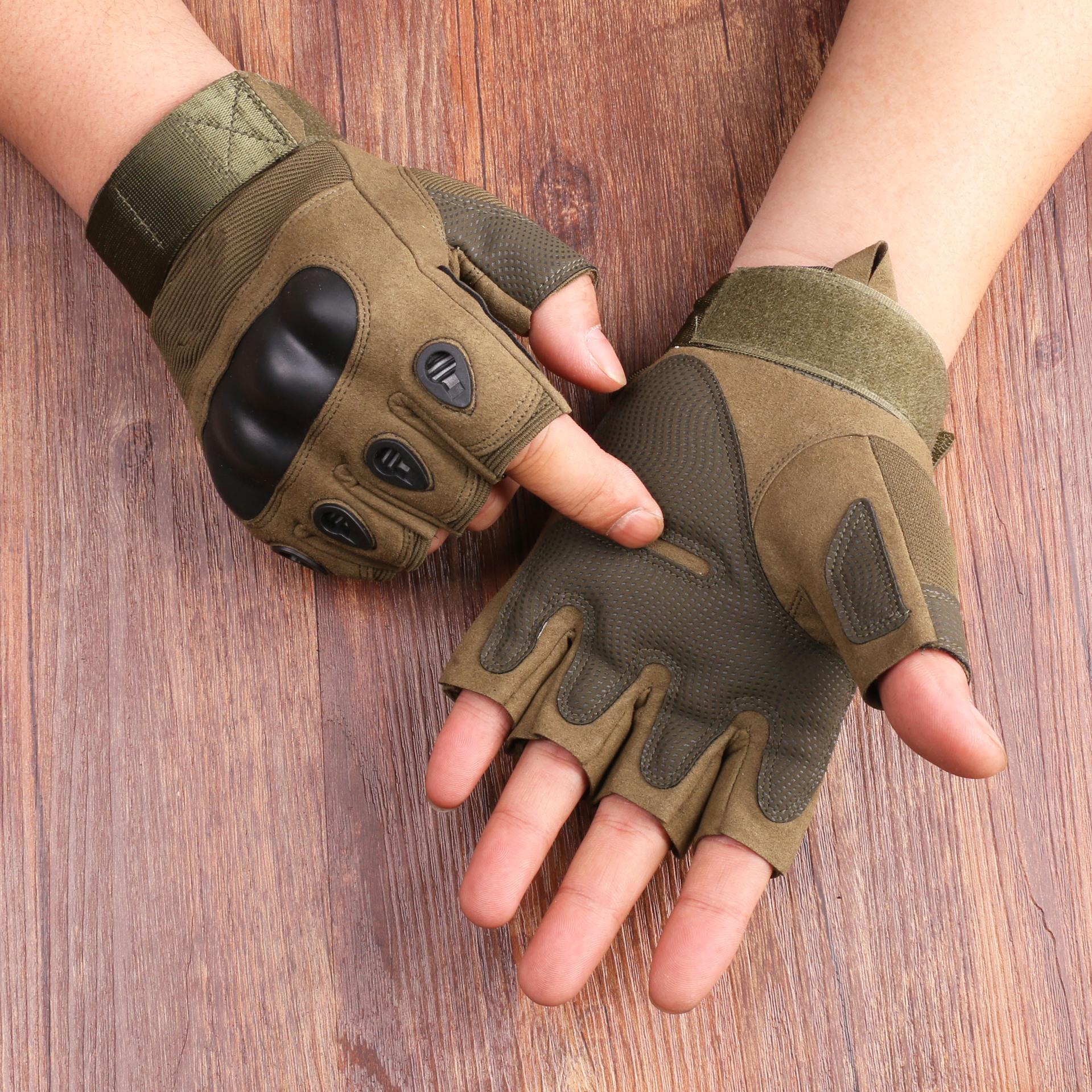 

Unisex Tactical Half-Finger Non-Slip Gloves for Outdoor Sports & Fitness Medium зелёный