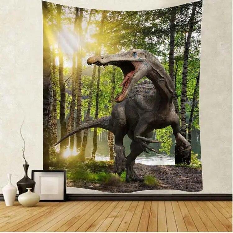 Гобелен с динозавром на стене — фото 18
