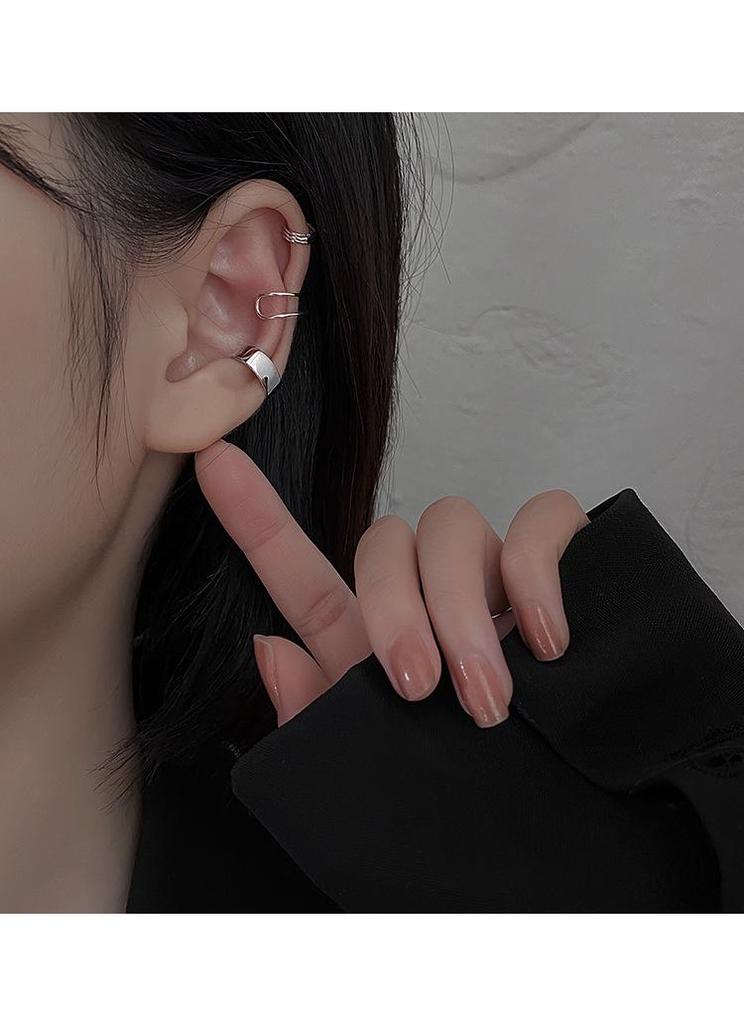 Women's Trendy Geometric No-Piercing Ear Cuff Set - Retro Korean Hip Hop Style Earrings