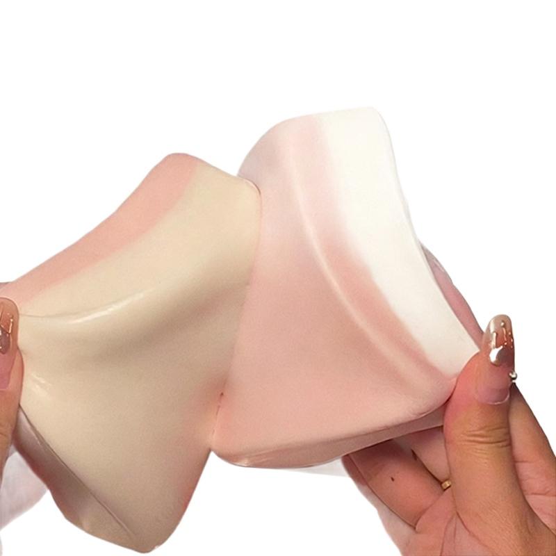 1Pcs Pink Double-Sided Sticky Rice Cake Simulation Squishy Slow Rebound Cake Stress-Relieving Toys Hand Relax Gift