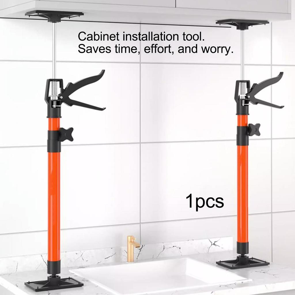 Telescopic Support Rod Lift Tool Stainless Steel for Installing Cabinets Orange 50 to 110cm