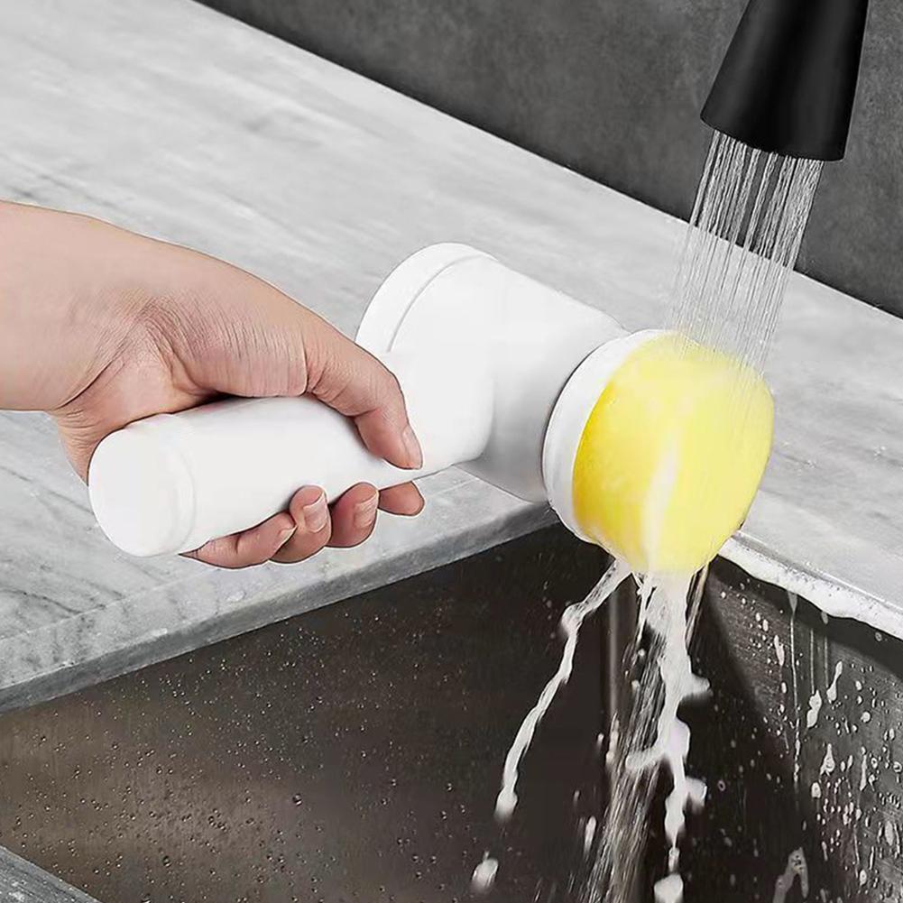 Electric Spin Scrubber with 5 Replaceable Brush Head Dishwashing Brush Multifunctional for Cleaning Bathroom Tub Tile Floor Car