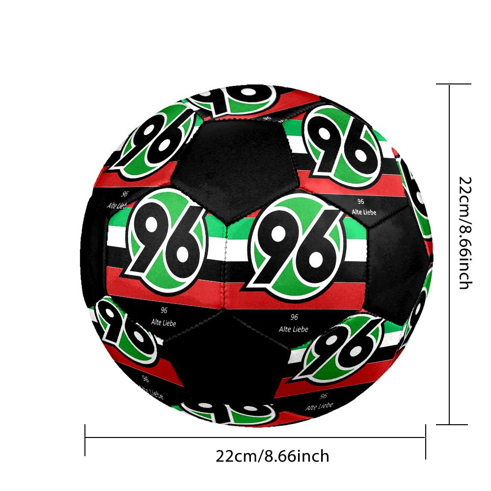 SIZE 5 Hannover 96 Soccer Ball Colorful All Ages Machine Stitched PVC Competition Ready Durable High-Bounce