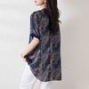 Western Style Summer Outfit Short Sleeved T-shirt Women's Plus Size Medium Long Loose Chiffon Top