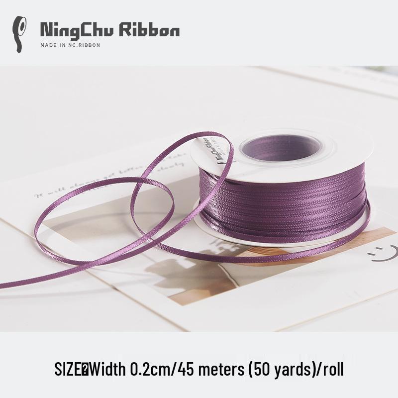 2mm Double-Sided Satin Ribbon Bookmark for Wedding Bows and Gift Wrapping