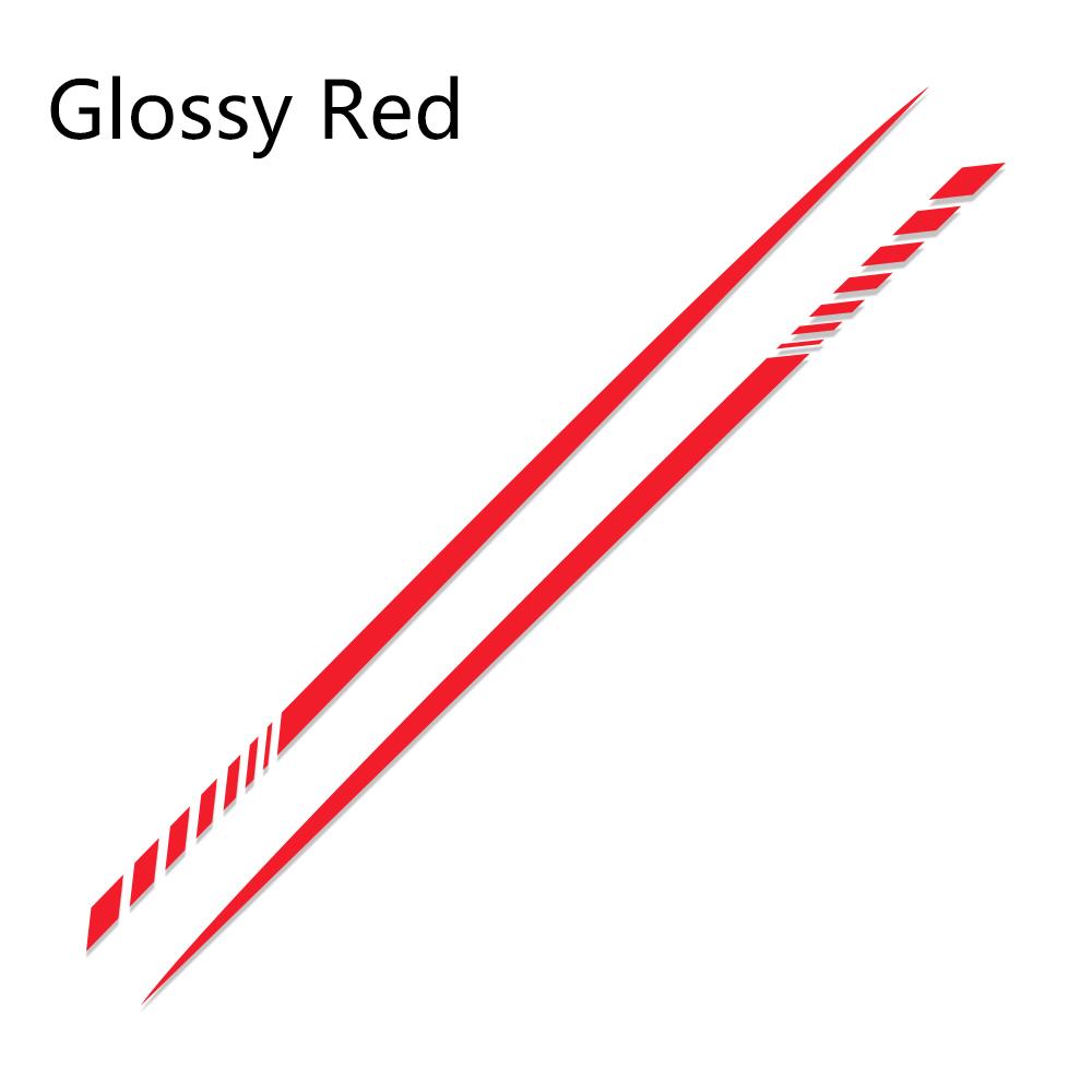 2pcs Car Long Stripe Waist Line Stickers Auto Both Side Body Vinyl DIY Decals Racing Sport Styling Tuning Accessories