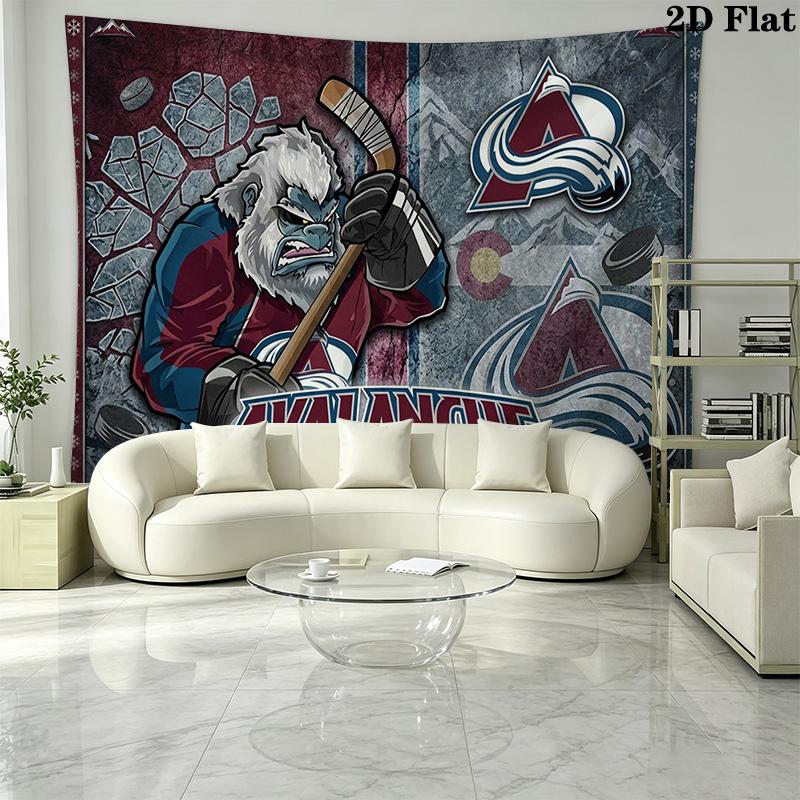 Colorado Avalanche Wall Tapestry Aesthetic Wall Hanging Printed Fabric Blanket Decorative Tapestries for Bedroom Living Room Home Decor