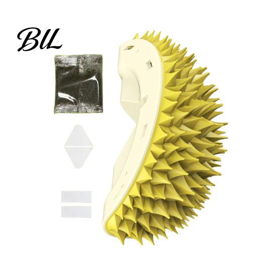 Cat Grooming Brush Self Groomer Wall Corner Durian Shape Face Massager Hair Remover Toy for Indoor Long Short Fur Cats Boredom Relief