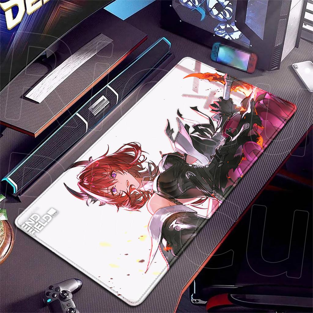 HD Arknights Endfield Mauspads Anime Mädchen Laevatein Mauspads Groß Gamer XXL Laptop Teppich Gaming PC Zubehör erweitern Schreibtischunterlage