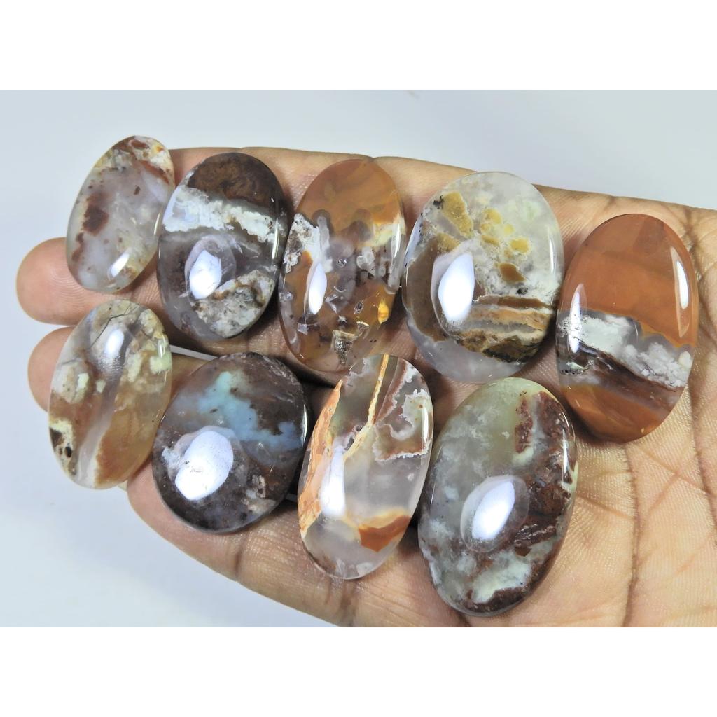 315Cts. Natural Chrysoprase Oval Shape Cabachon Loose Gemstone 09 Pcs Lot C-2570
