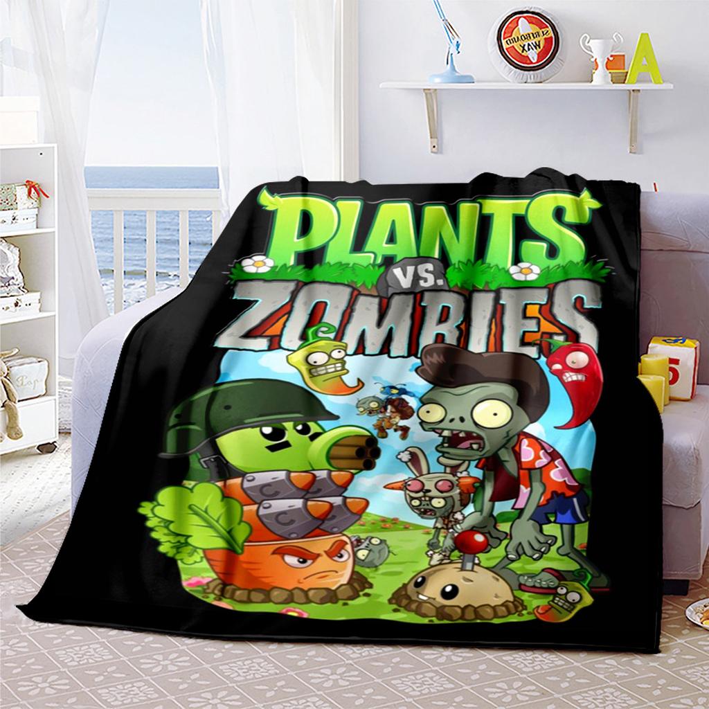 Plants Vs Zombies Plüschdecke Weich Bequem Für Alle Jahreszeiten Geeignet Sofa Büro Nickerchen Reisen Festliches Geschenk