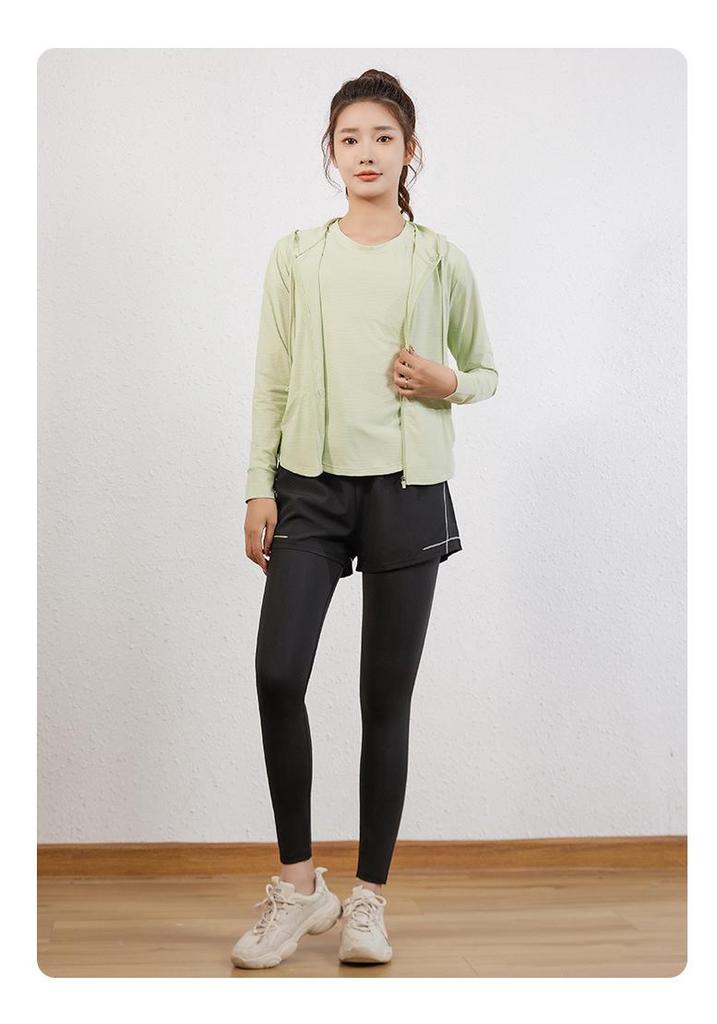Korean Style Long Sleeve Hooded Sports Jacket - Slimming, Breathable, Quick-Dry for Yoga and Running