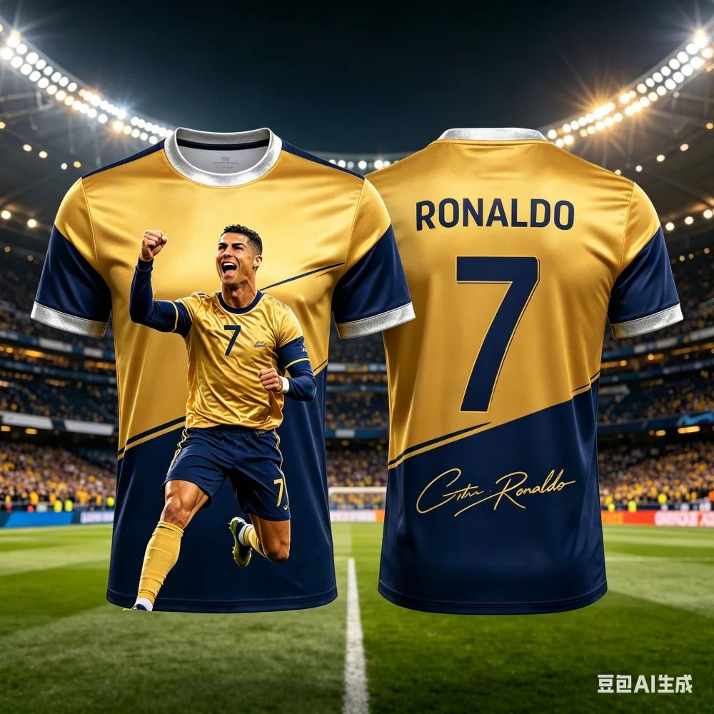 All Season Kids & Adults Ronaldo #7 Fan Football Jersey Polyester Breathable Comfortable Sports World Cup Top