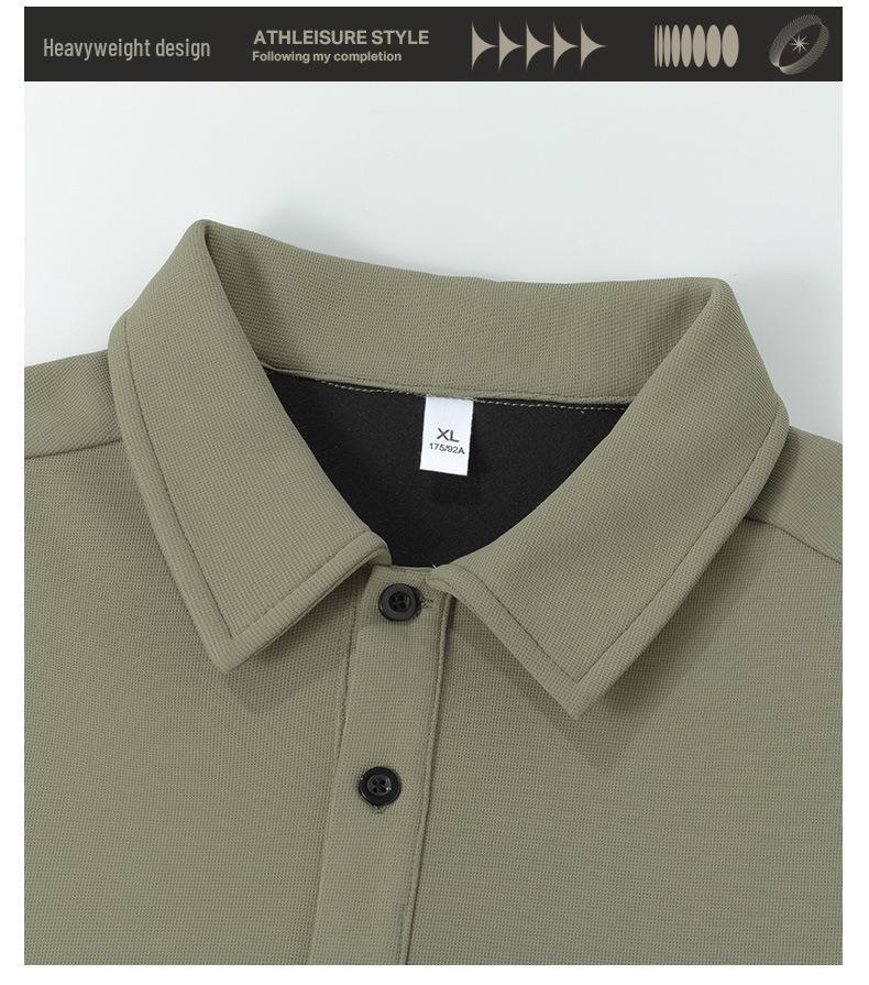 Men's Trendy Retro Long Sleeve Solid Color Polo Hoodie