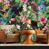 3D Wallpaper Tropical Rain Forest Parrot Leaf Mural Living Room Restaurant Cafe Bar Backdrop Wall Painting Frescoes
