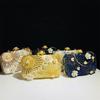 2025 Luxury Sequined Flower Design Peal Evening Clutch Bag Women Prom Glitter Banquet Bag New Shoulder Handbag Wedding Party Bag