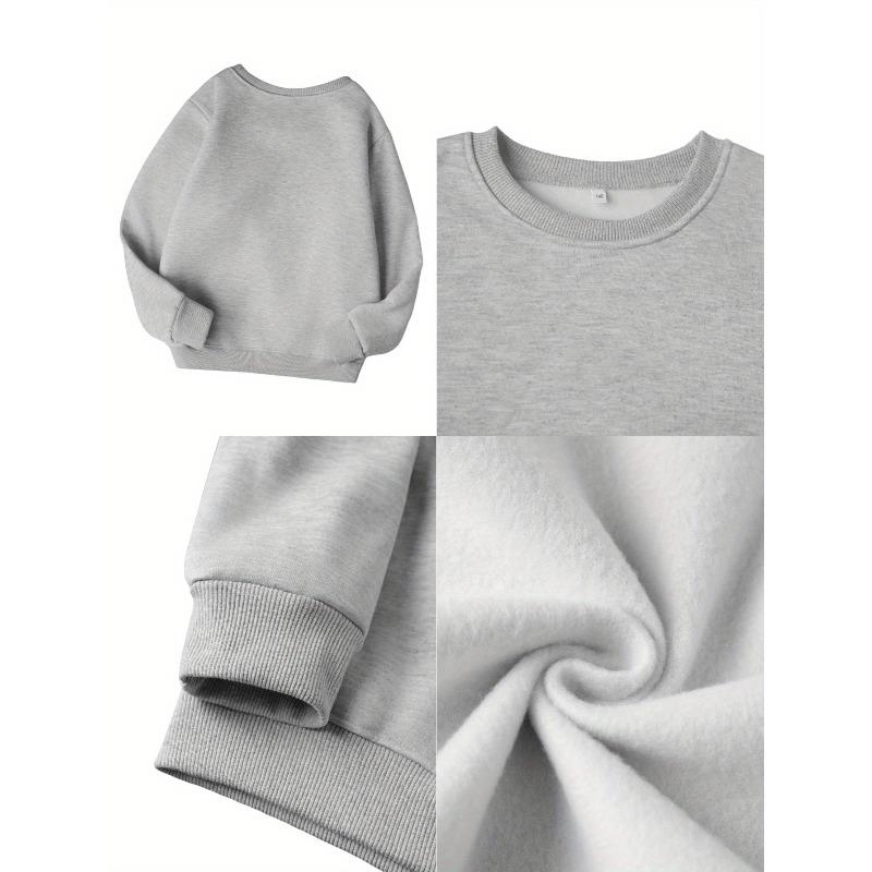 European sizes Kids' Stylish Round-Neck Sweatshirt, Casual Print Top