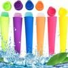 6pcs/lot Summer Ice Cream Mold Reusable Lolly Popsicle Diy Food-grade Silicone Pop Mold Ice Lolly Ice Cube Mould Kitchen Gadgets