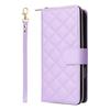 For iPhone 17 Case Zipper Wallet Rhombus PU Leather Crossbody Phone Cover
