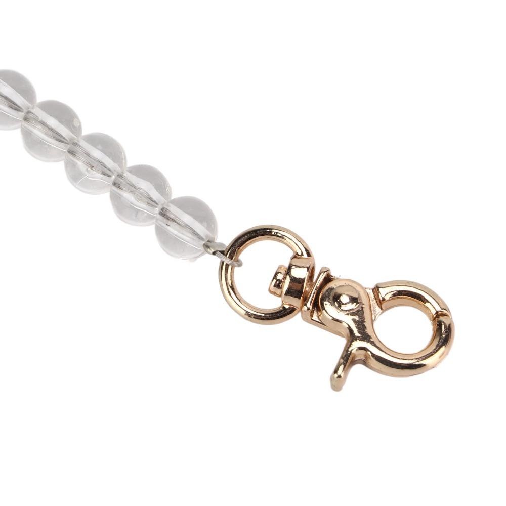 

2pcs Transparent Bag Strap Metal Chain Purse Chain Bead Assortments Bag Chain Crossbody Use M