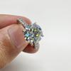 Luxury Wedding 1ct 2ct 925 Silver White Gold Plated Oval/Radiant Cut VVS Lab Grown Moissanite Diamond Engagement Ring for Women