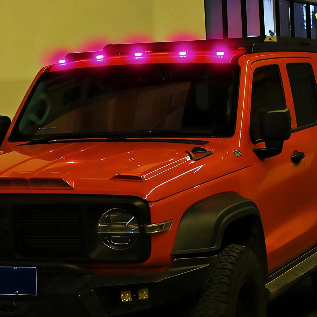 Solar-Autodach-RGB-Stroboskoplicht mit Fernbedienung, Solarbetrieben, Kabinenleuchten, Kein Bohren für LKW, Motorrad, Fahrzeug, Nachtfahrten