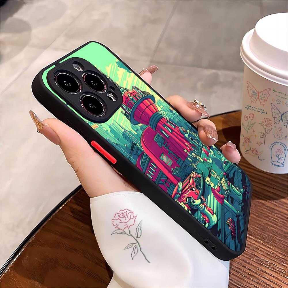 FuturamaEs Cartoon Phone Case Black Matte For IPhone 16ProMax 15 13 12 11 14 Pro Max Mini Plus SE2020 XS Max XR Cover