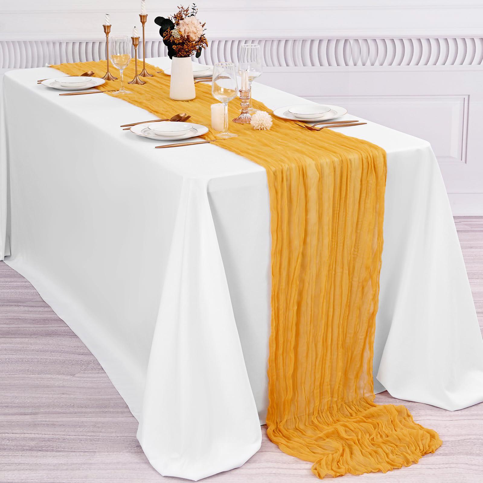 

Exclusive Crinkle Gauze Table Runner for Weddings, Showers & Parties 90x180 cm