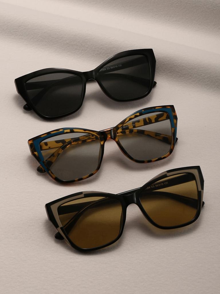 3pcs Retro Eyebrow Frame Fashion Glasses Unisex Suitable for Daily Wear Driving Street Photography