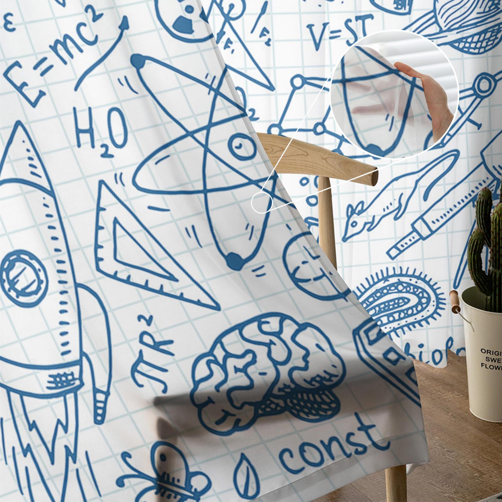 Молодежная спальня Прозрачные шторы Научная ракета Планета Кухня Кабинет Шторы Гостиная — фото 17