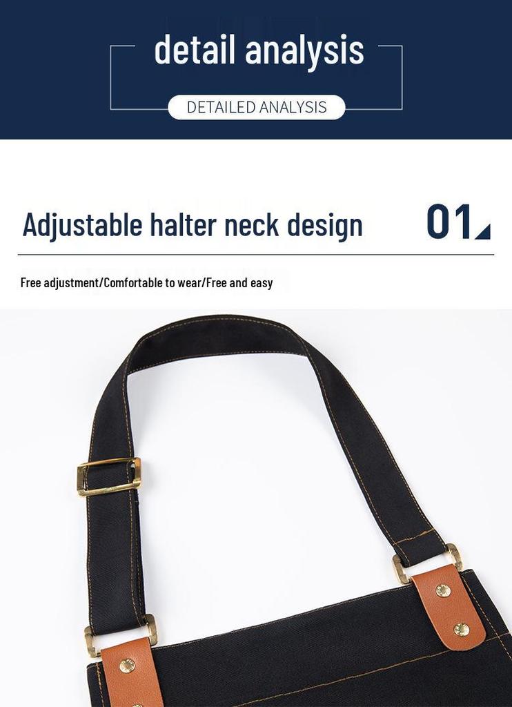 Waterproof Oil-Resistant Neck-Hanging Apron for Baristas, Nail Art, and Catering - Women's Special Use Kitchen Apron.