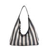 Niche Slack Canvas Striped Bag – Stilvolle Vintage-Achseltasche, ideal für Studenten und Pendler, große Tragetasche, Schultertasche