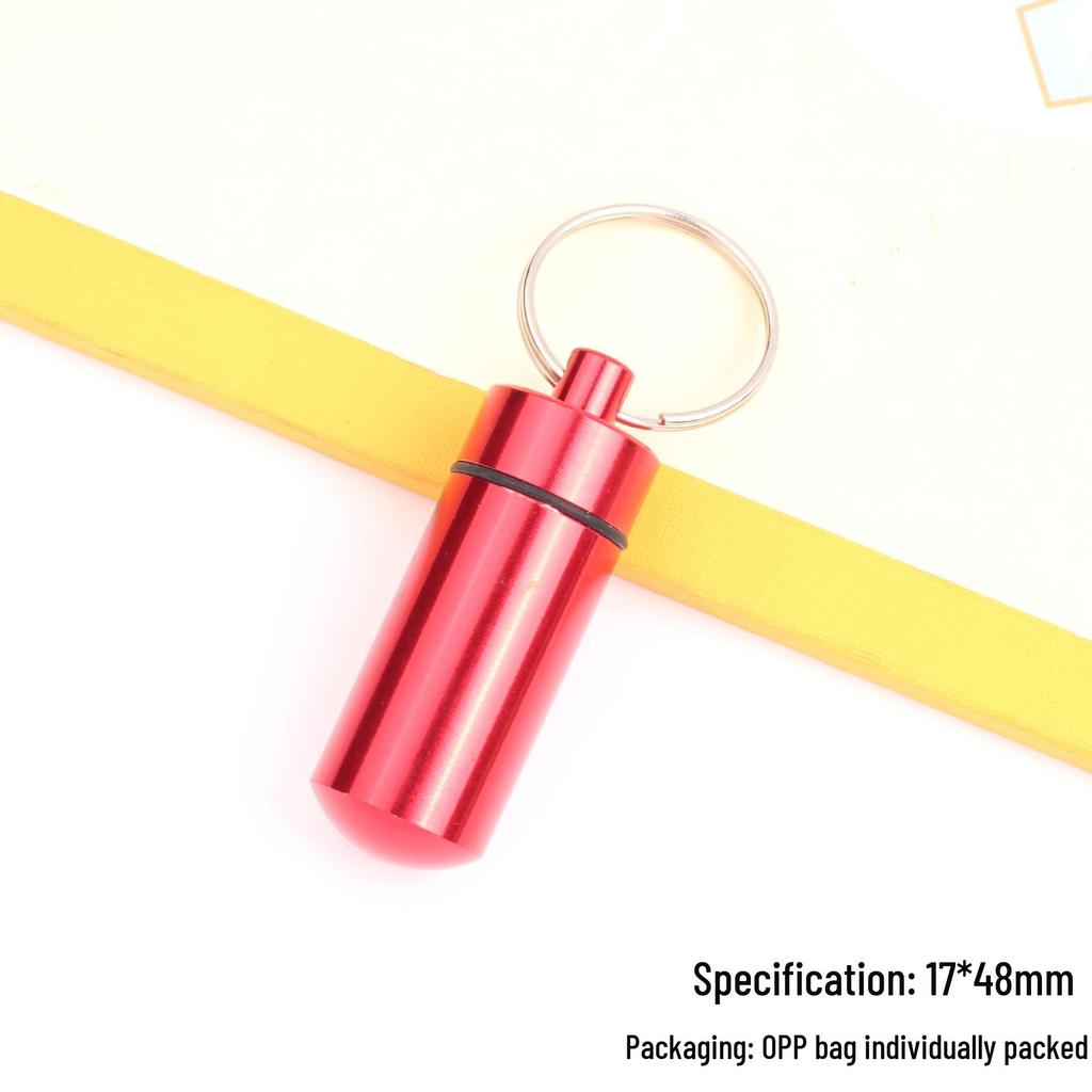 Portable Aluminum Pill Case with Keychain & Sealed Earplugs - Outdoor Survival Gear Pendant