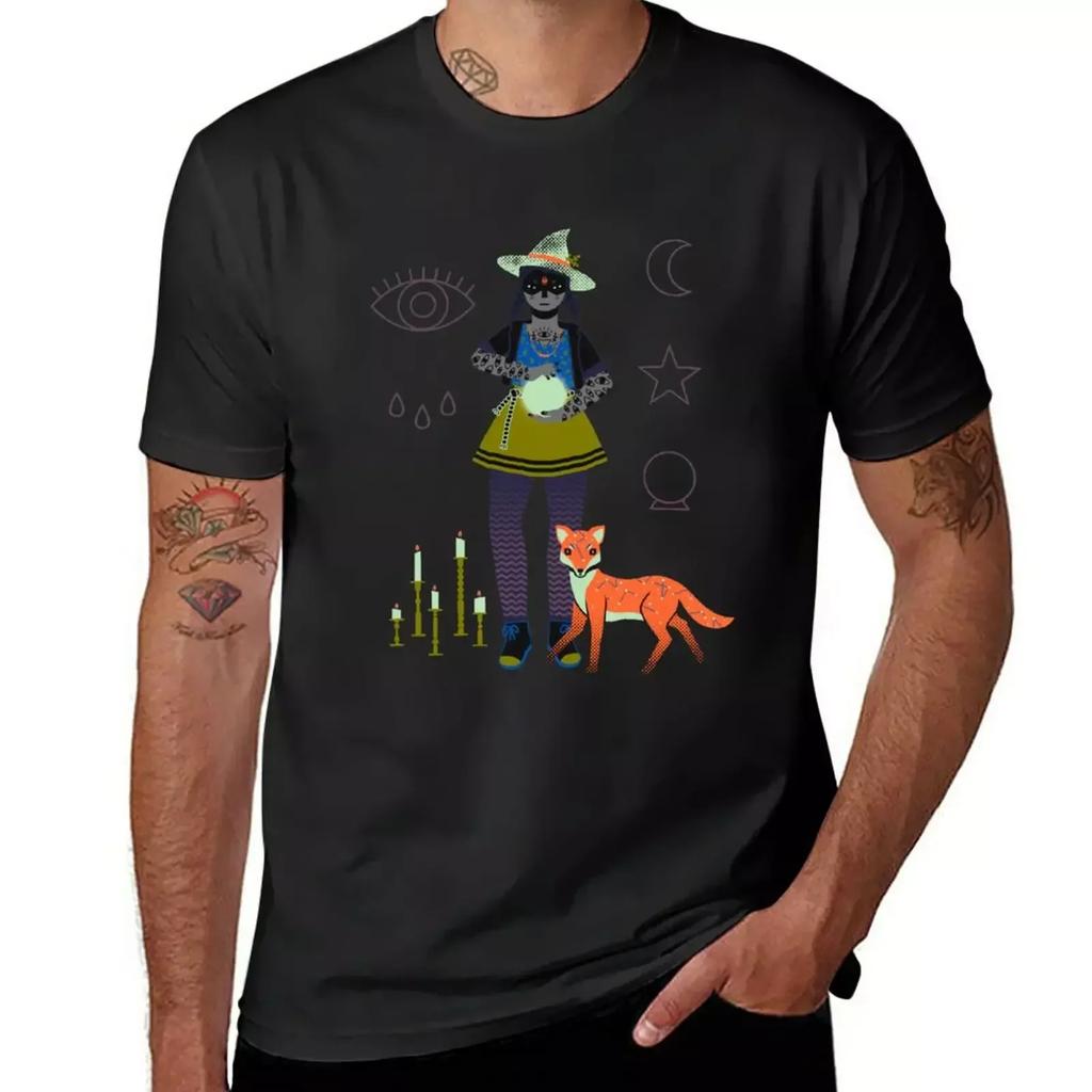 Witch Series: Crystal Ball T-Shirt kawaii clothes heavyweights customs design your own Men's t-shirt