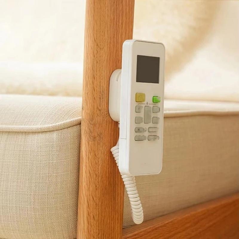 Magnetic Remote Control Holder With Spring Rope Self-Adhesive No Drill Tv Air Conditioner Remote Control Anti-Loss Retractable